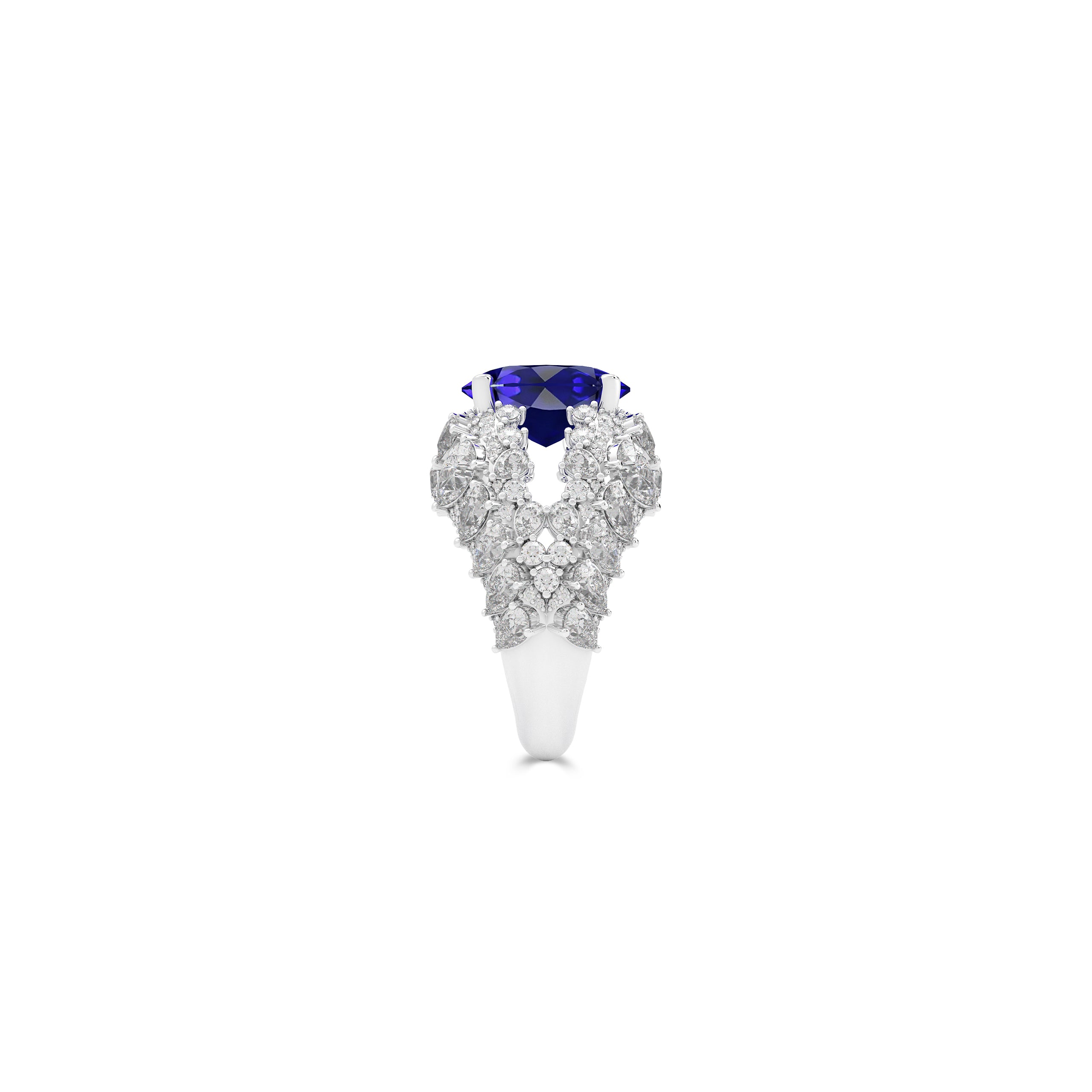 Oval Sapphire and Diamond Multi-Shape  High Jewellery Ring