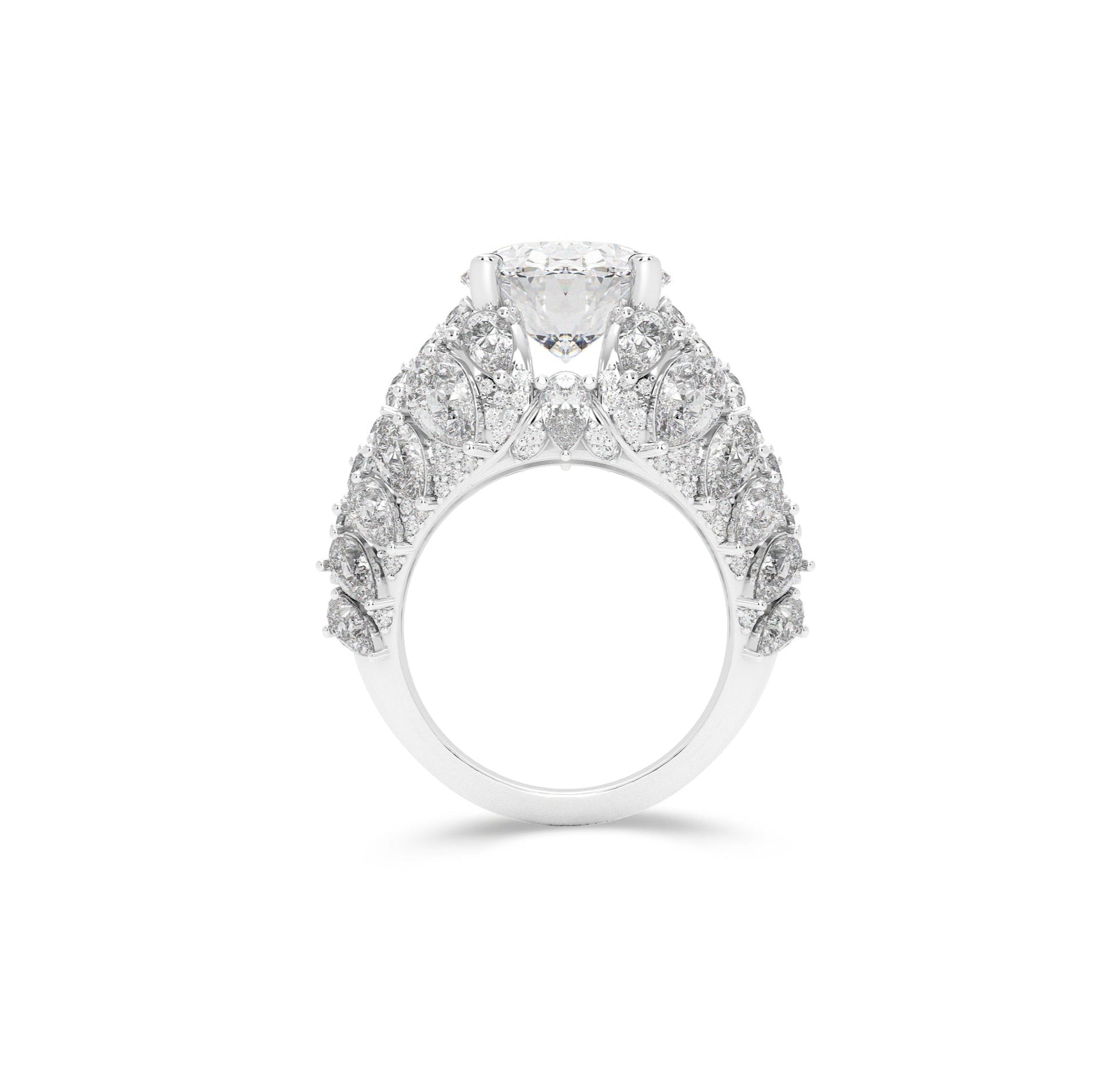 Oval Cut Diamond and Multi-Shape High Jewellery Ring