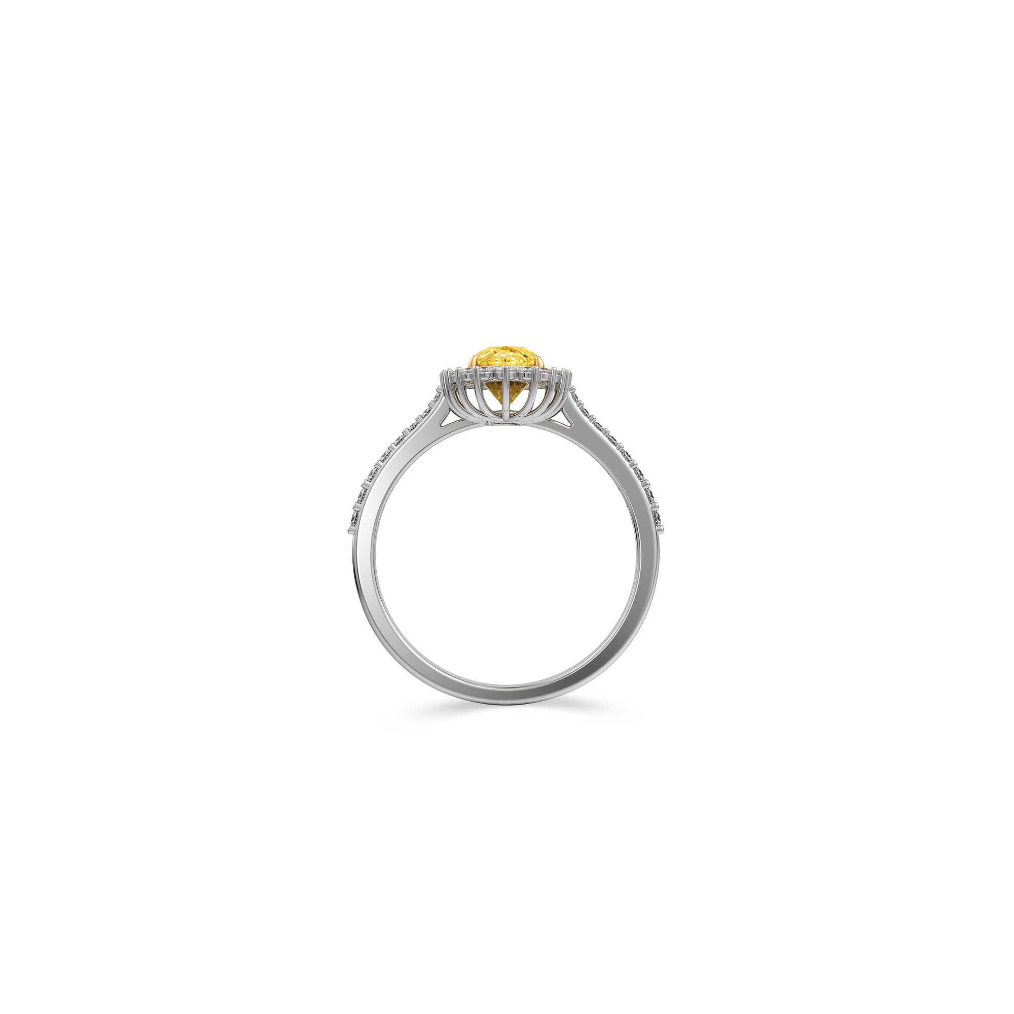 Icon Oval Shape Yellow Diamond  Engagement Ring