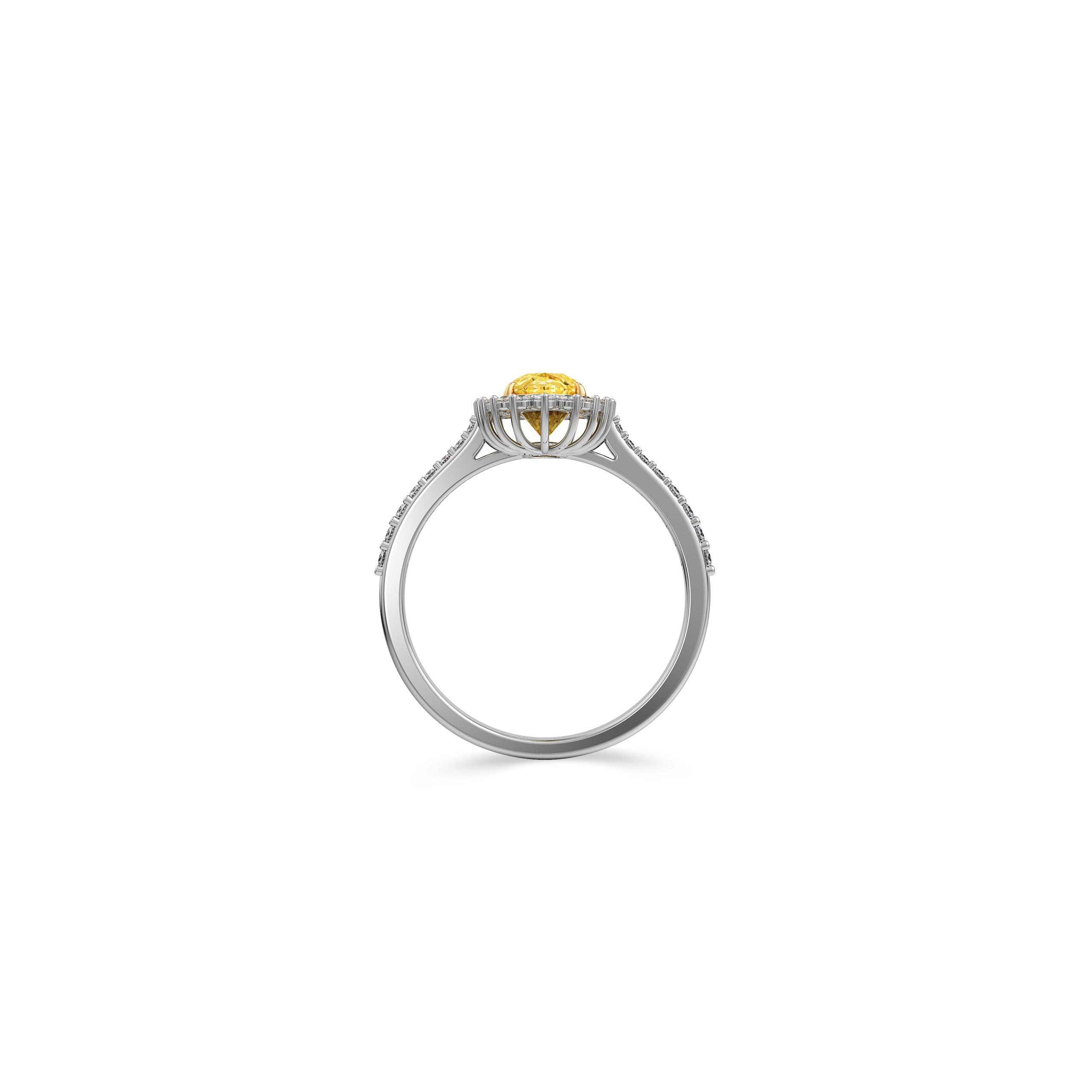 Icon Oval Shape Yellow Diamond  Engagement Ring