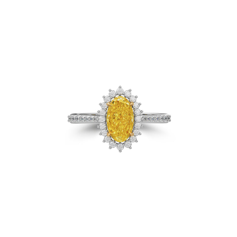 Icon Oval Shape Yellow Diamond  Engagement Ring