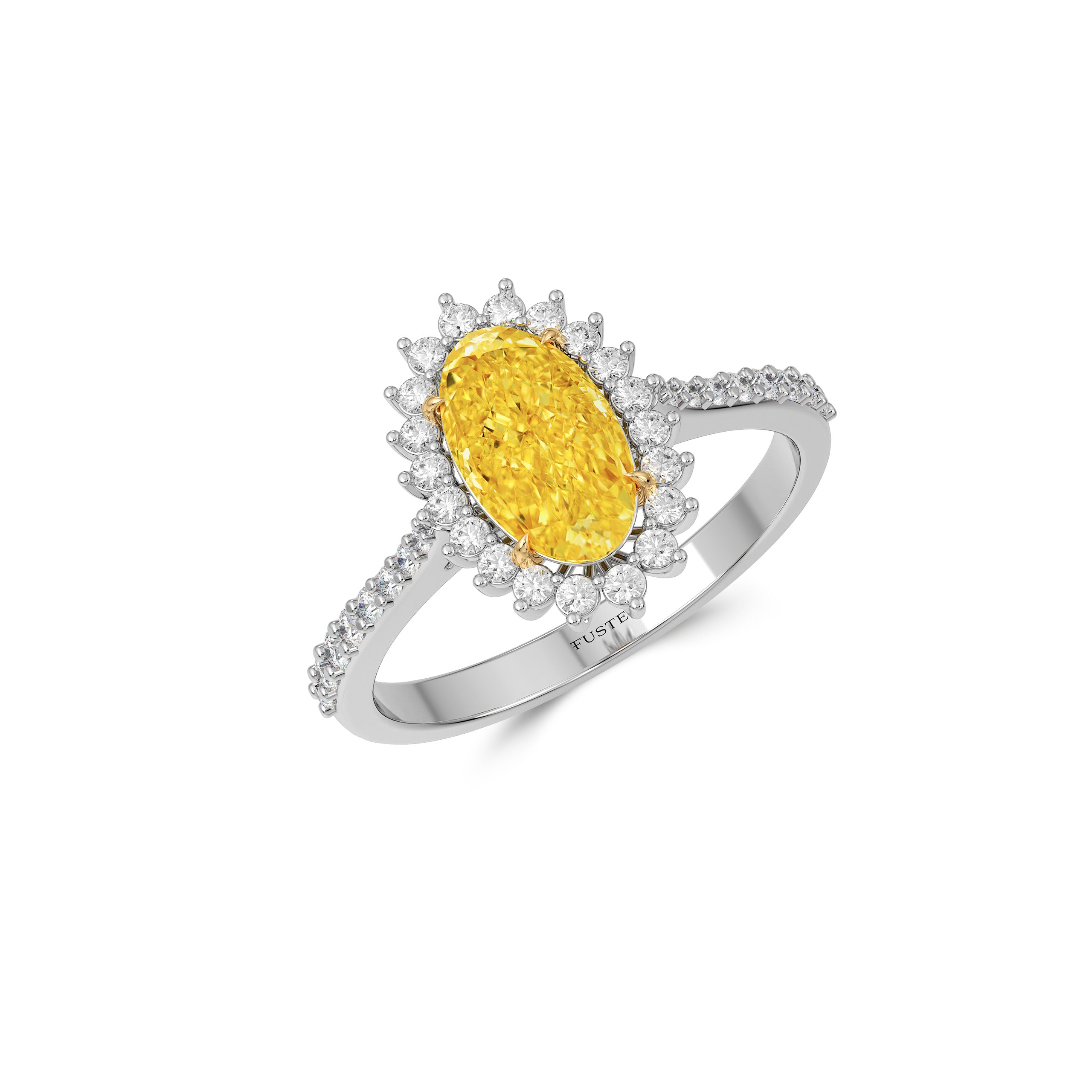 Icon Oval Shape Yellow Diamond  Engagement Ring