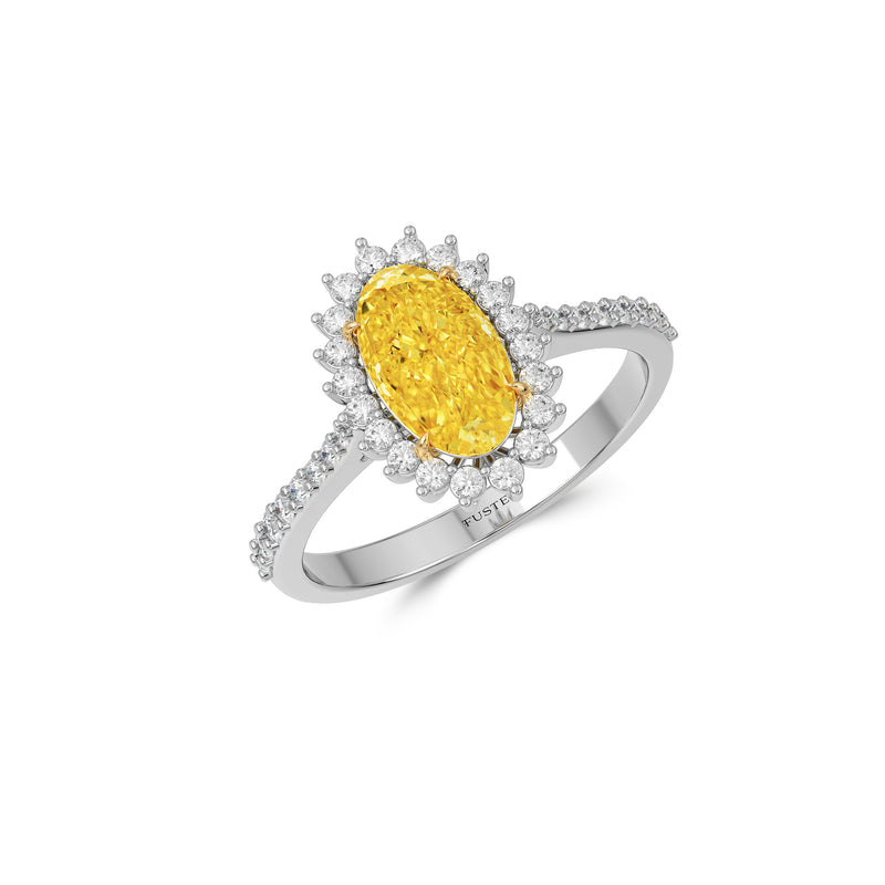 Icon Oval Shape Yellow Diamond  Engagement Ring