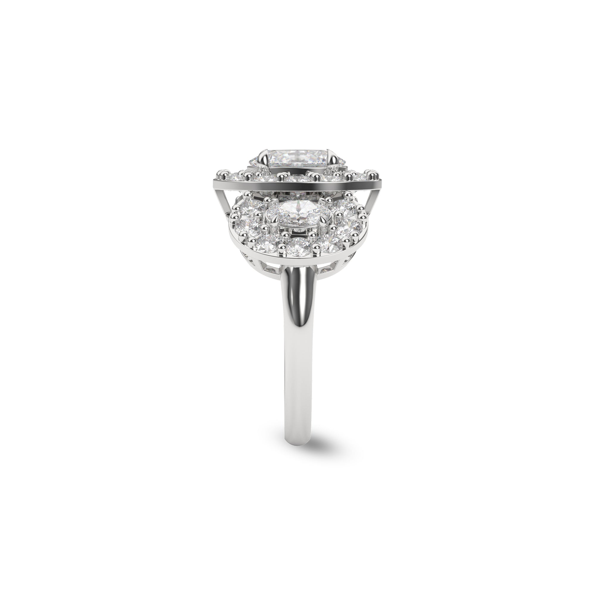 Verlobungsring mit birnenförmigem Kissenschliff-Diamant