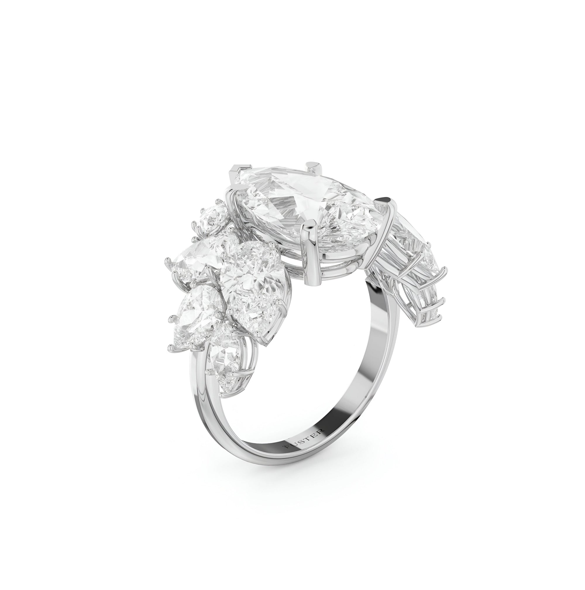 Anillo de alta joyería con diamantes Knott 