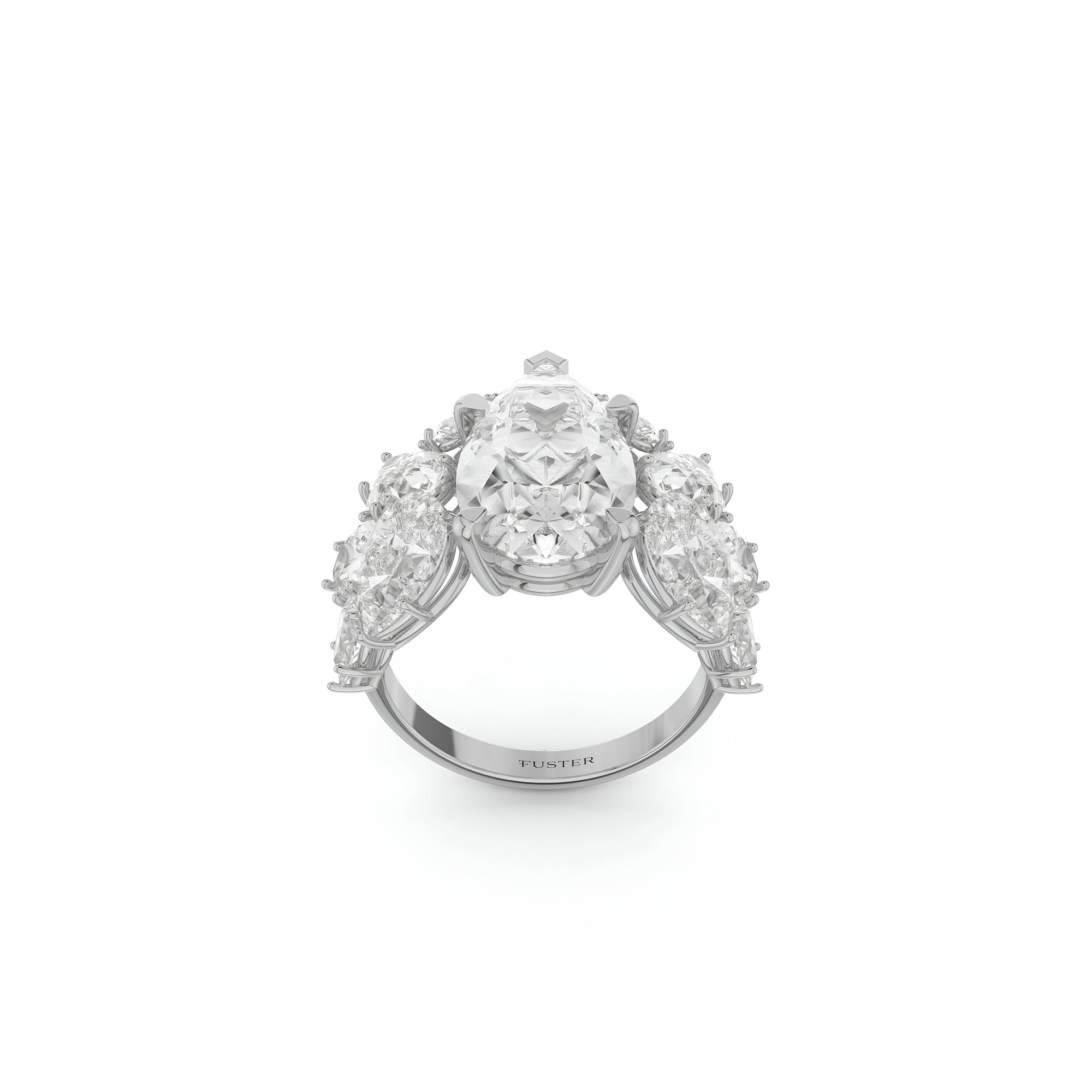 Anillo de alta joyería con diamantes Knott 