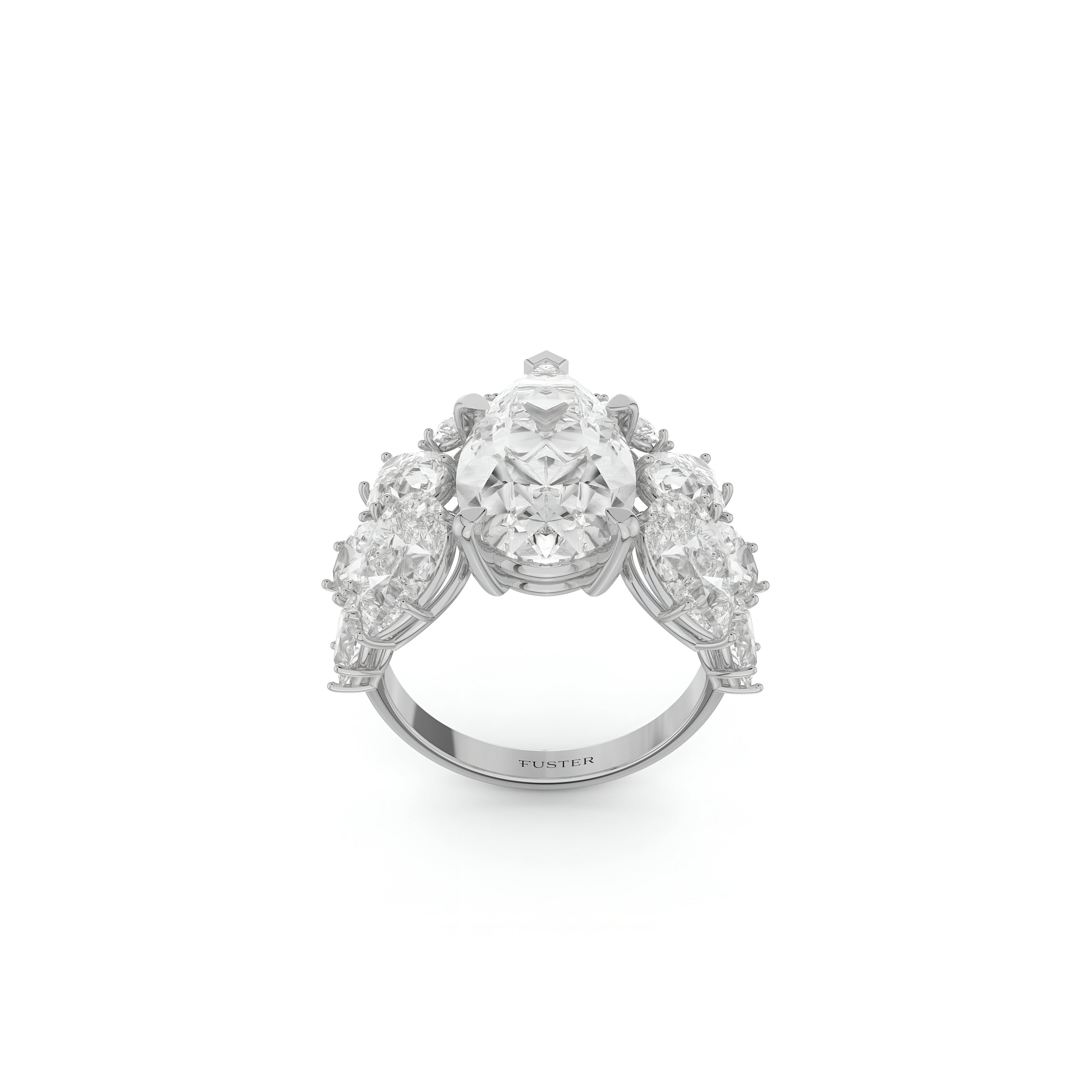 Anillo de alta joyería con diamantes Knott 