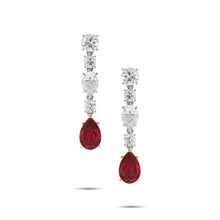 Diamond and Ruby Drop Earrings