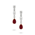 Diamond and Ruby Drop Earrings
