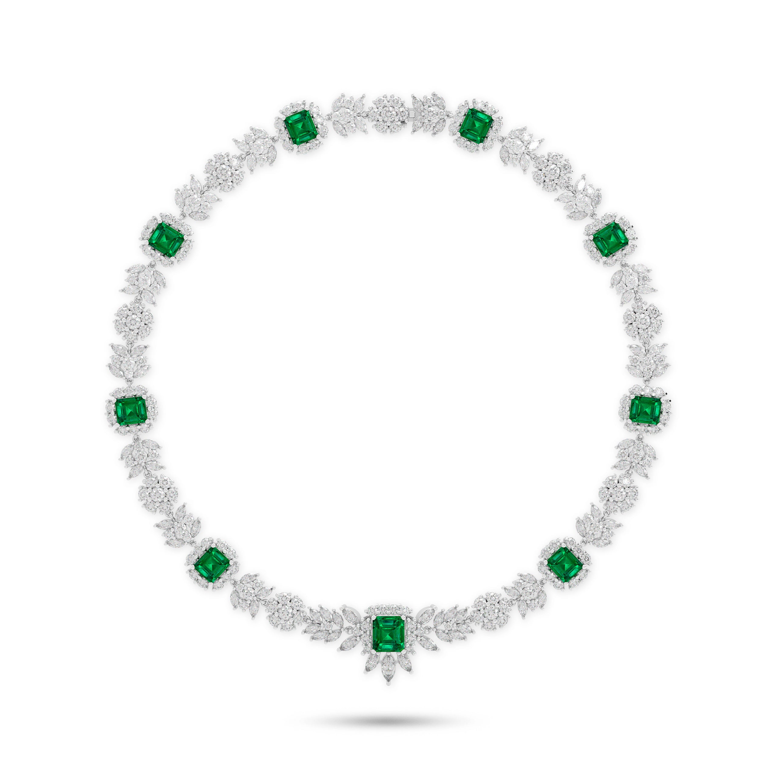 Unique Treasure Emerald and Diamond  High Jewellery Necklace