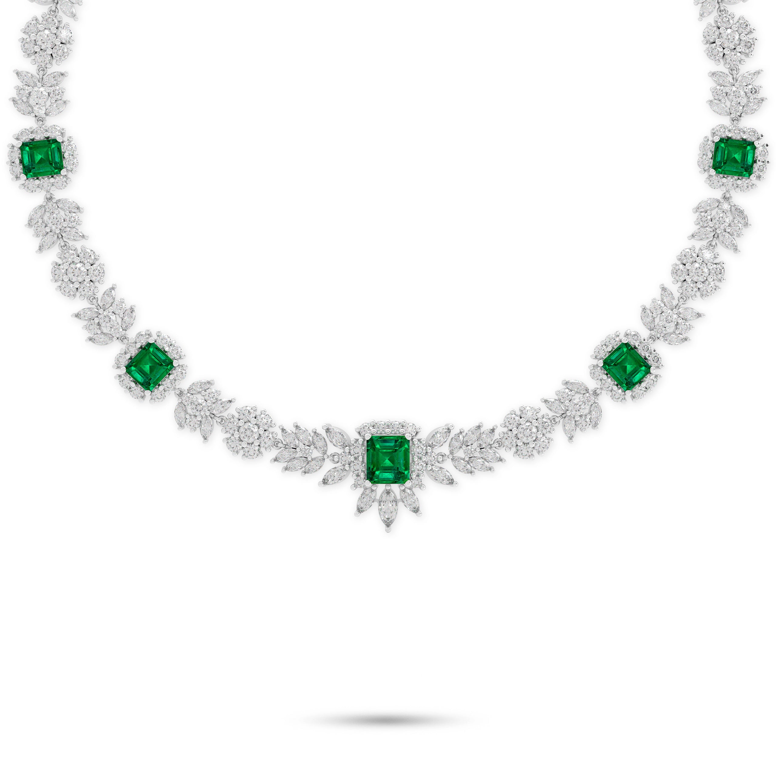 Unique Treasure Emerald and Diamond  High Jewellery Necklace