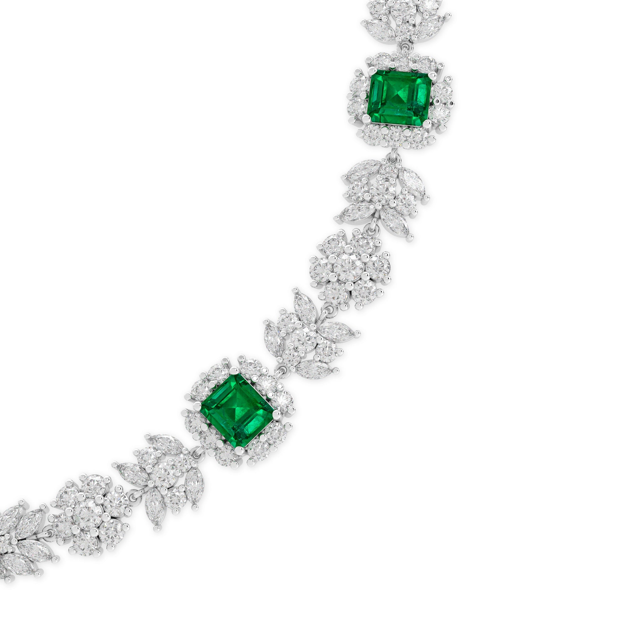 Unique Treasure Emerald and Diamond  High Jewellery Necklace