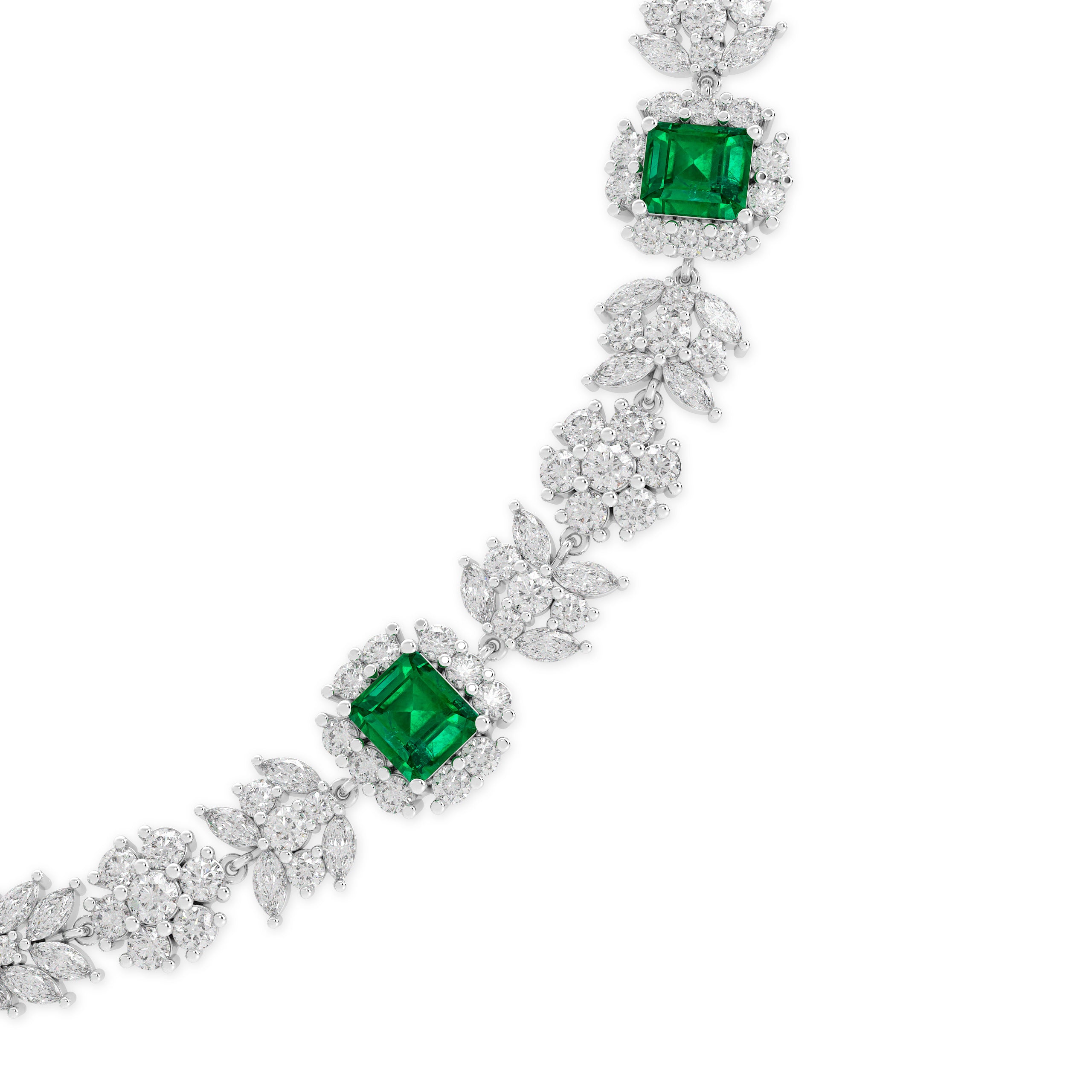 Unique Treasure Emerald and Diamond  High Jewellery Necklace