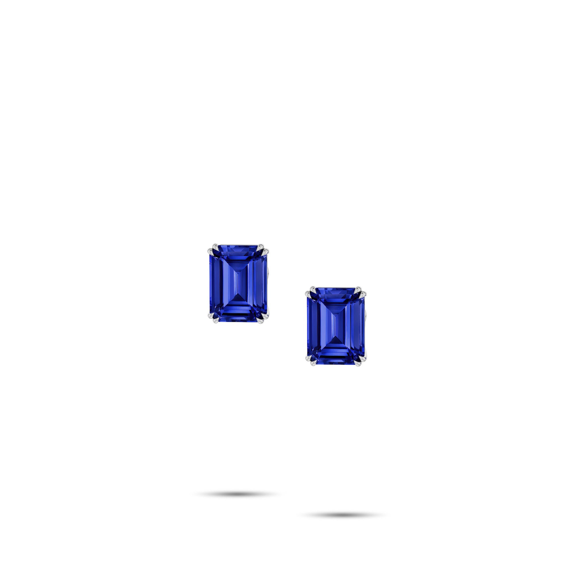 Emerald-Cut Sapphire Ear-studs