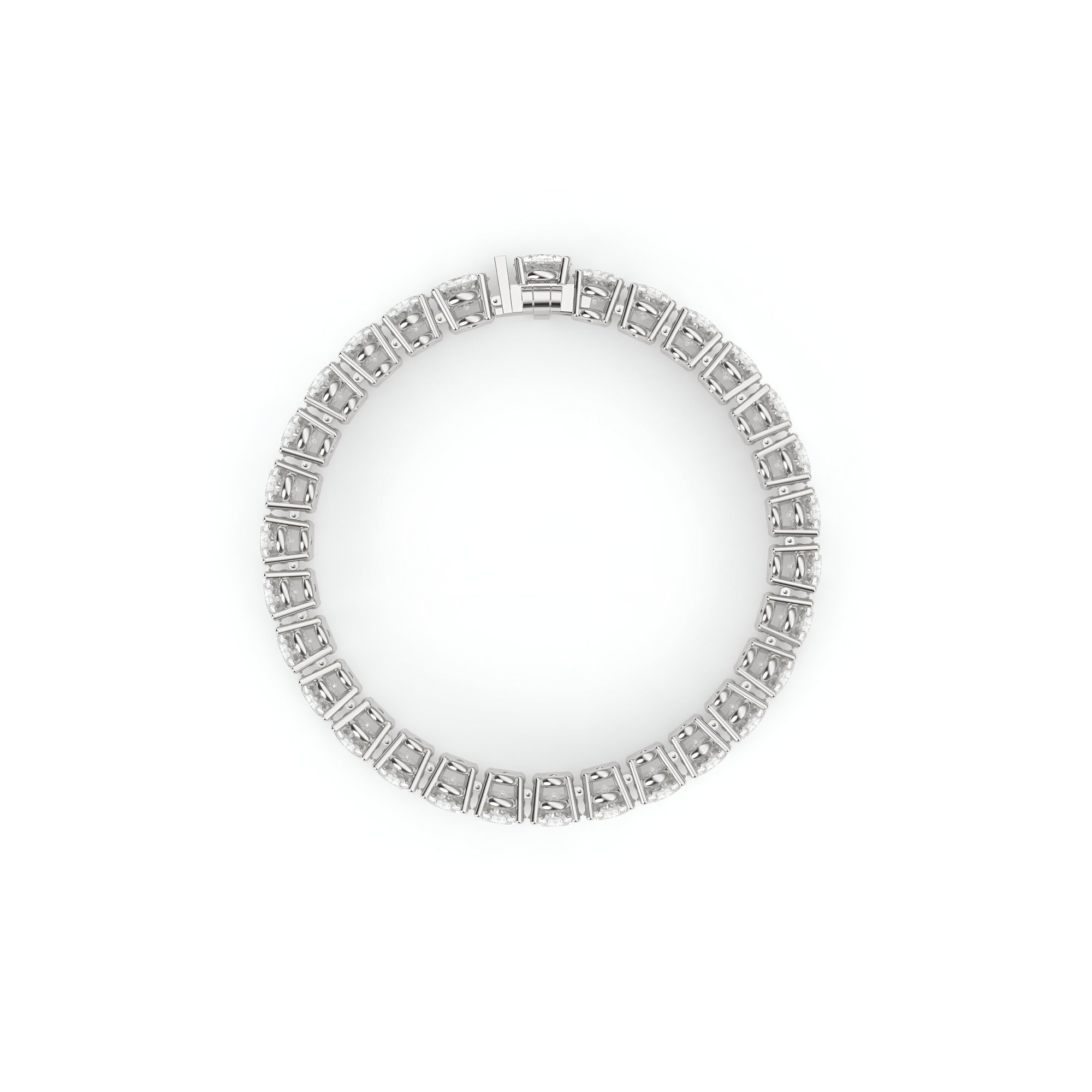 Pulsera de corte de diamante blanco radiante 