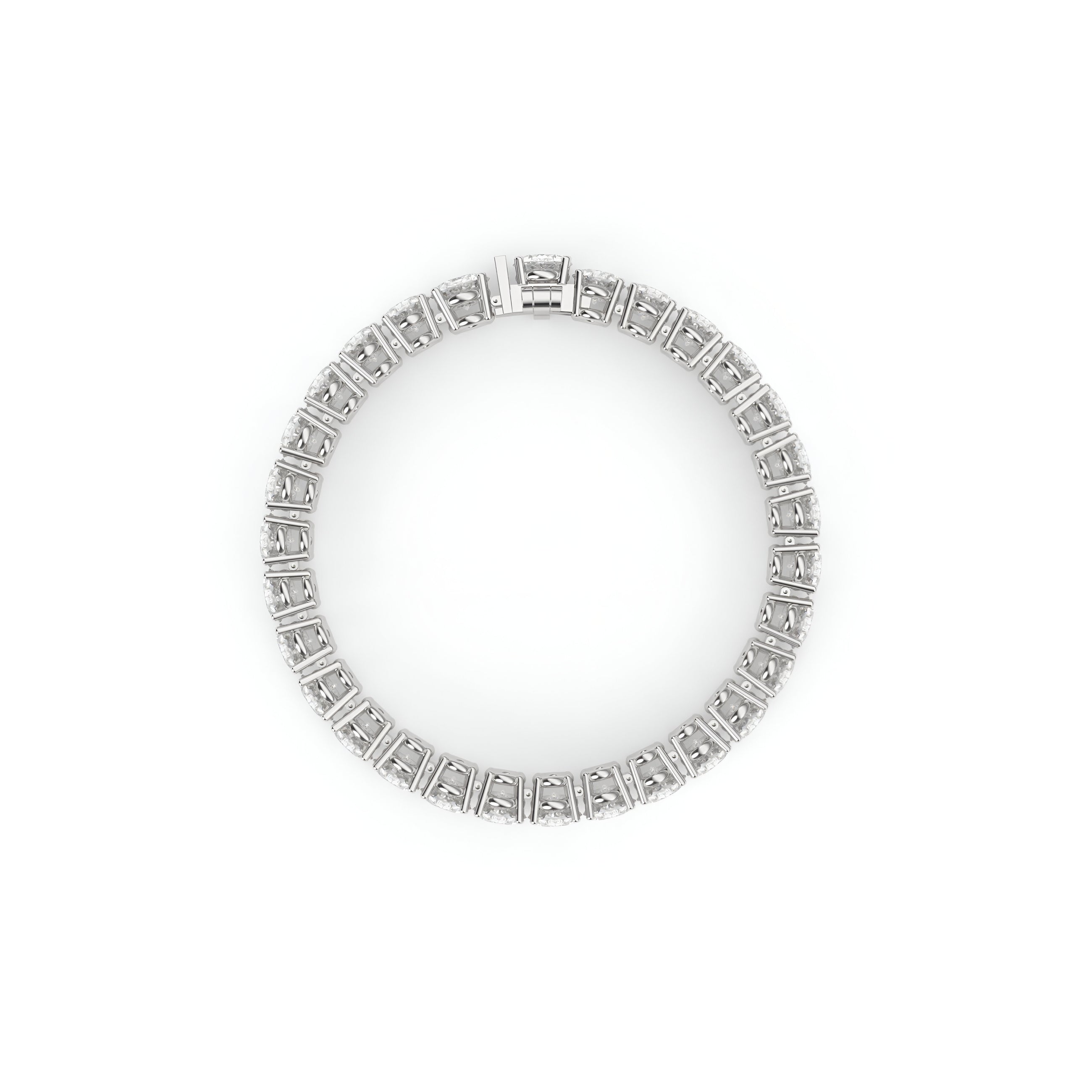 Pulsera de corte de diamante blanco radiante 