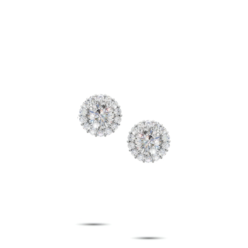 Pendientes clásicos de diamantes y esmeraldas Infinity 