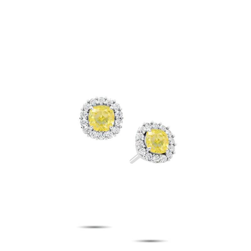 Pendientes clásicos de diamantes y esmeraldas Infinity 