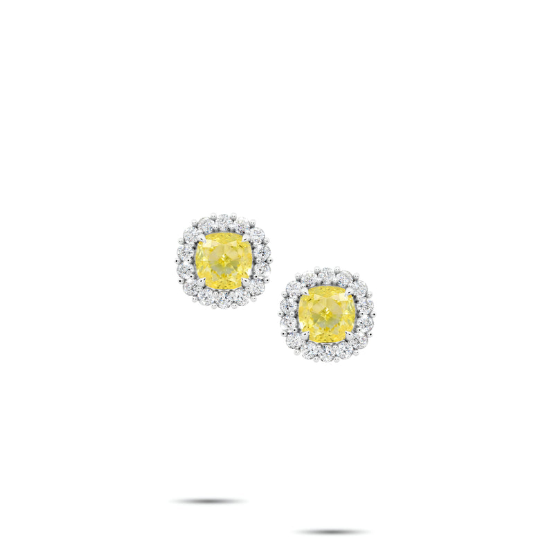 Pendientes clásicos de diamantes y esmeraldas Infinity 