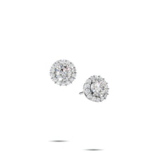 Pendientes clásicos de diamantes y esmeraldas Infinity 