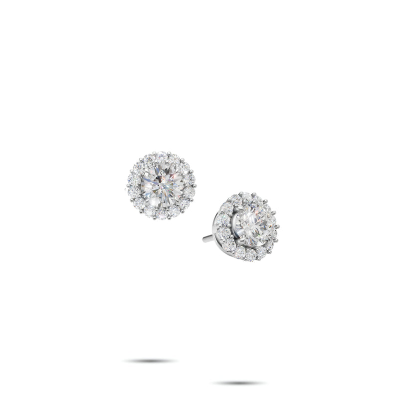 Pendientes clásicos de diamantes y esmeraldas Infinity 