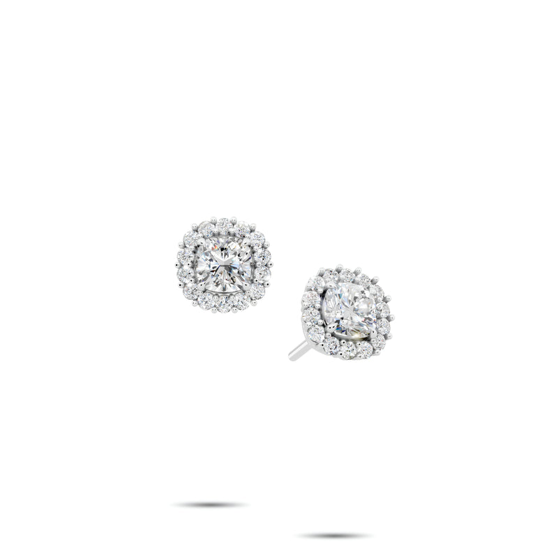 Pendientes clásicos de diamantes y esmeraldas Infinity 