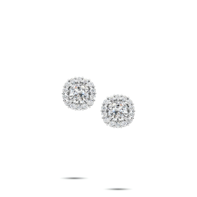 Pendientes clásicos de diamantes y esmeraldas Infinity 