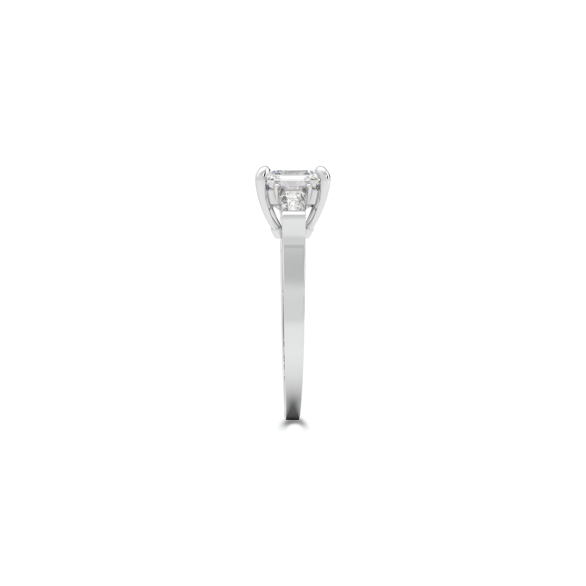Promise Square Emerald Cut Diamond Engagement Rin