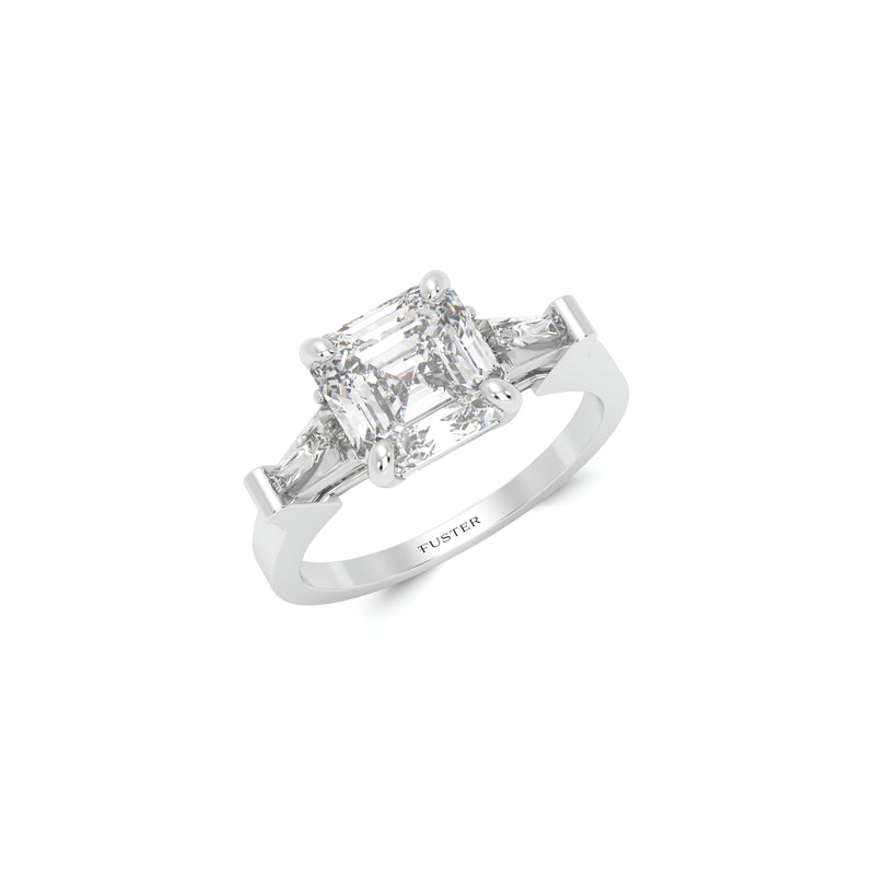 Promise Square Emerald Cut Diamond Engagement Rin