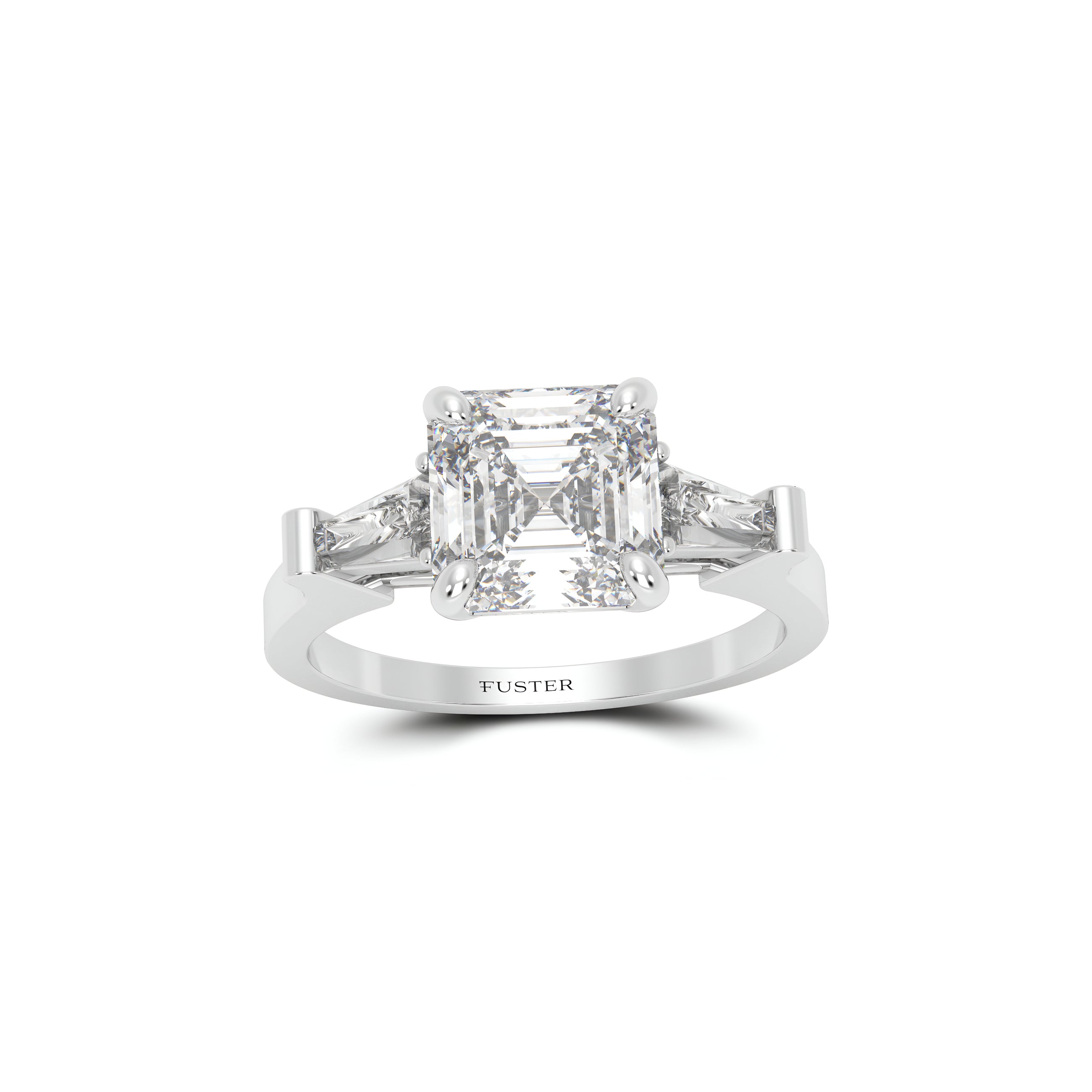 Promise Square Emerald Cut Diamond Engagement Rin