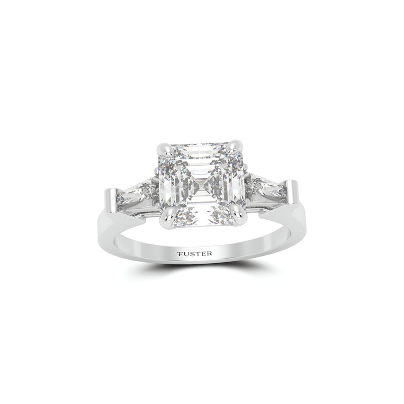 Promise Square Emerald Cut Diamond Engagement Rin