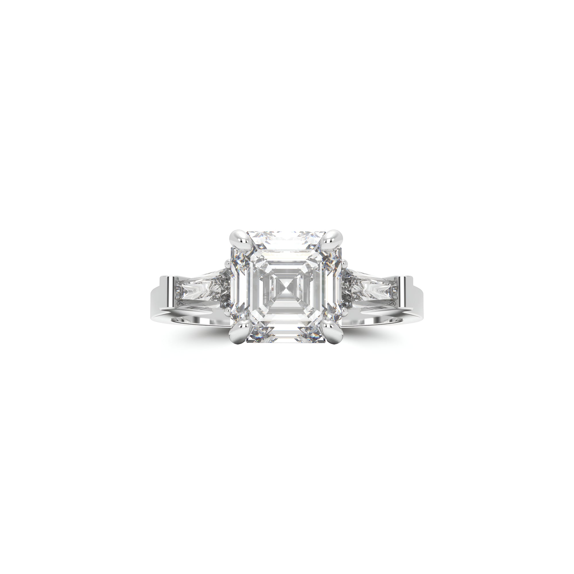 Promise Square Emerald Cut Diamond Engagement Rin