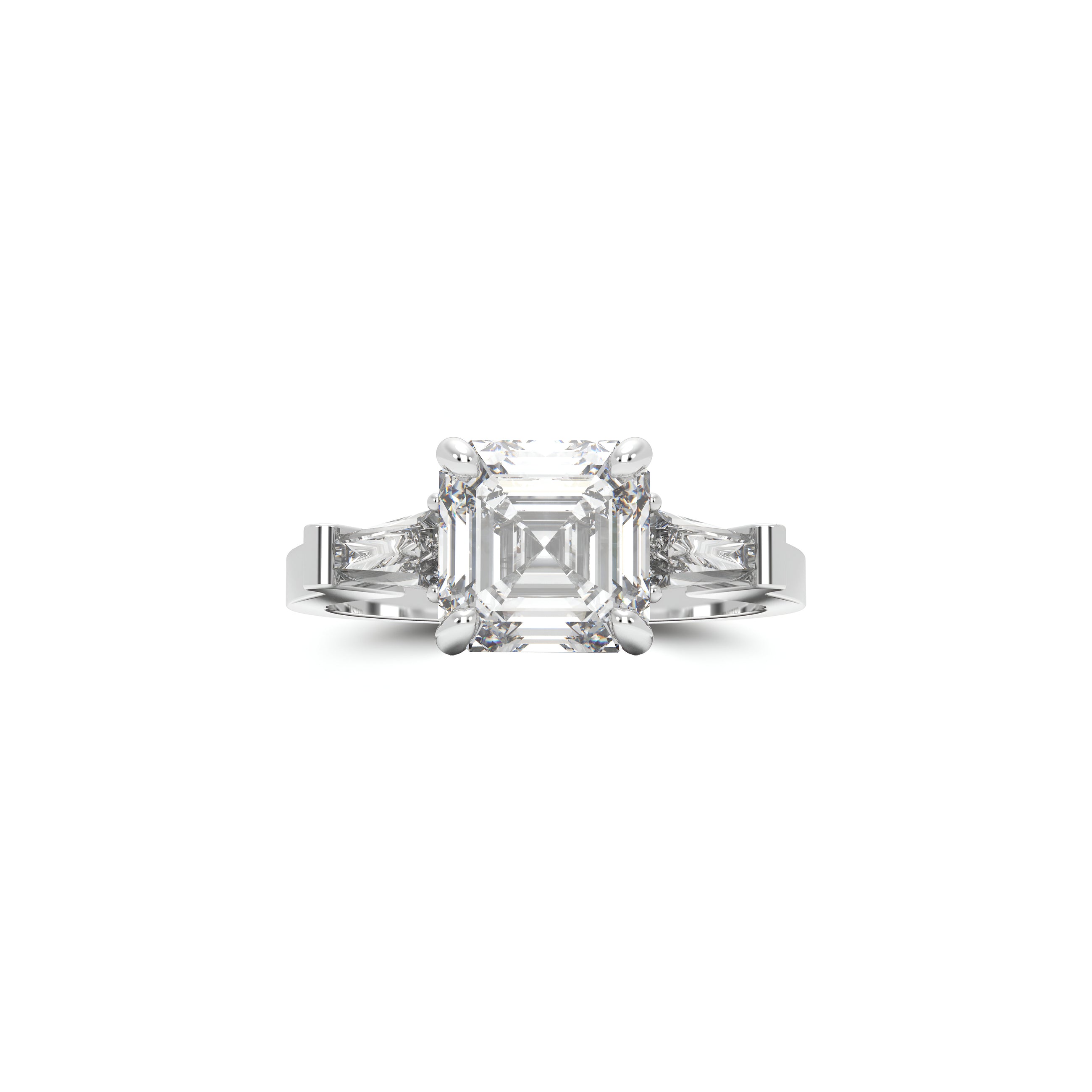 Promise Square Emerald Cut Diamond Engagement Rin