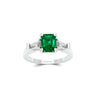 Promise Emerald Cut Emerald and Diamond Engagement Ring