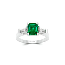 Promise Emerald Cut Emerald and Diamond Engagement Ring