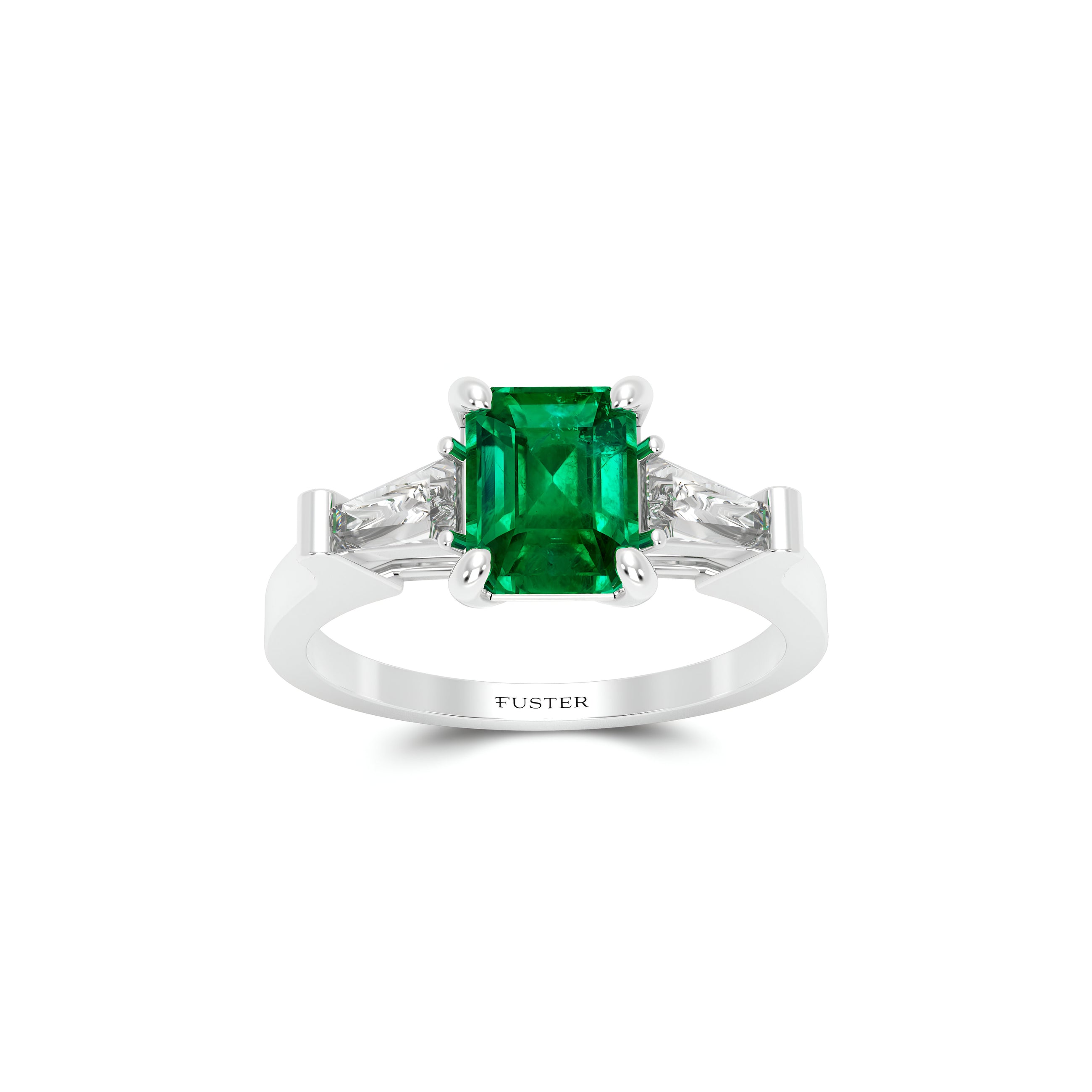 Promise Emerald Cut Emerald and Diamond Engagement Ring