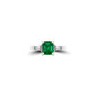 Promise Emerald Cut Emerald and Diamond Engagement Ring