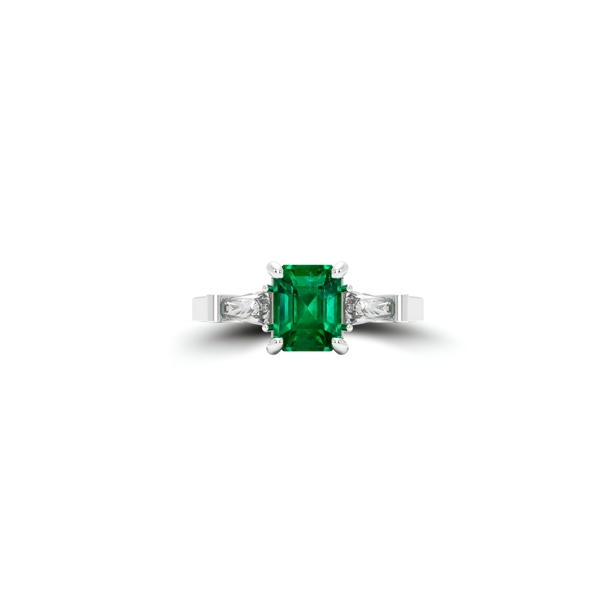 Promise Emerald Cut Emerald and Diamond Engagement Ring