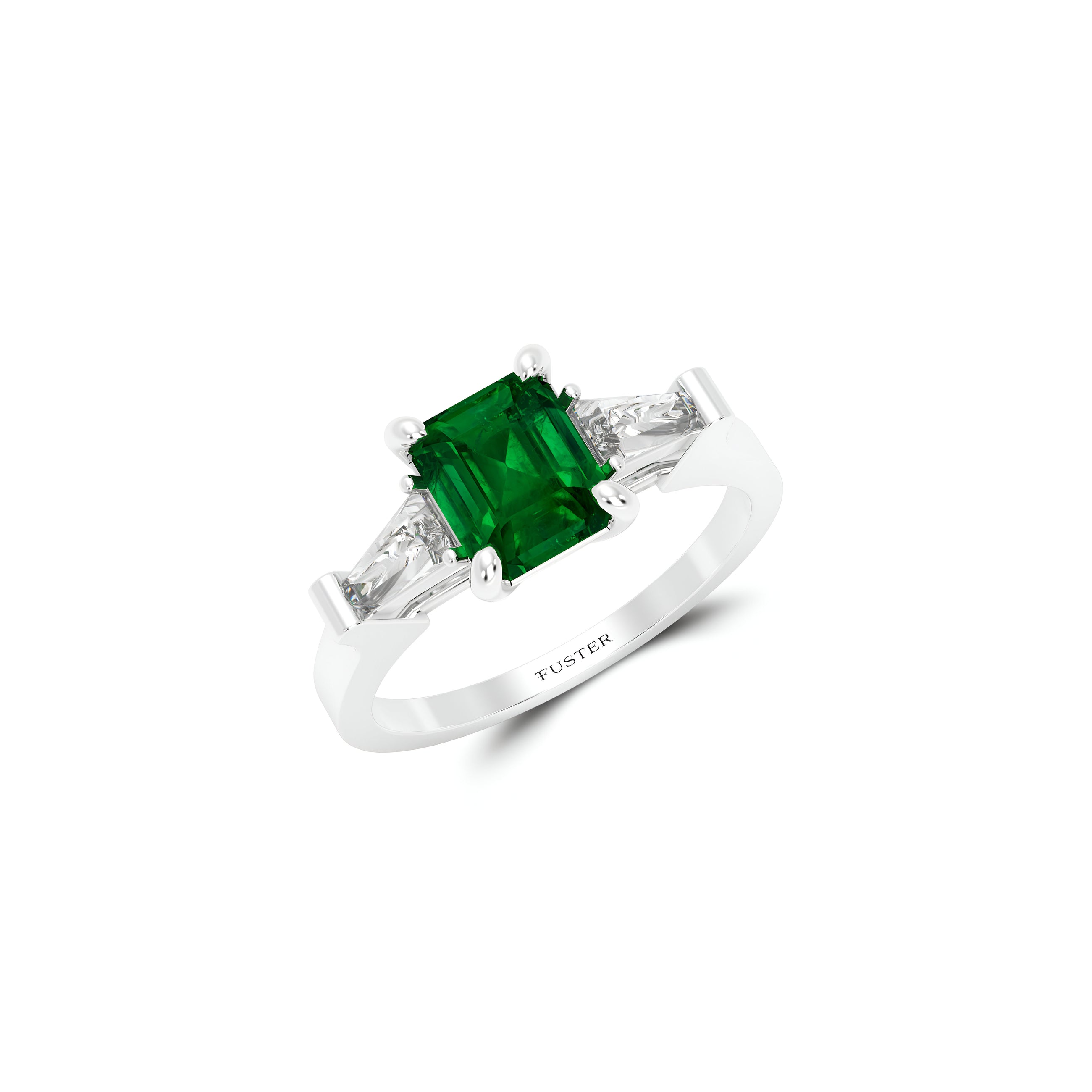 Promise Emerald Cut Emerald and Diamond Engagement Ring