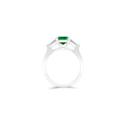 Promise Emerald Cut Emerald and Diamond Engagement Ring