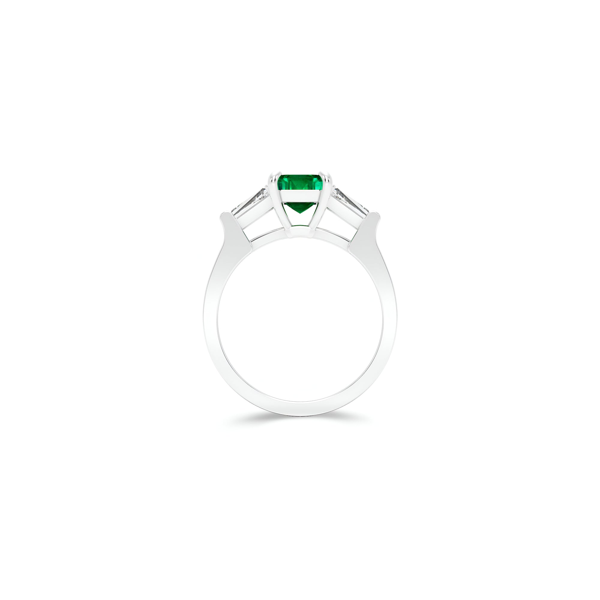 Promise Emerald Cut Emerald and Diamond Engagement Ring