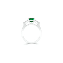 Promise Emerald Cut Emerald and Diamond Engagement Ring