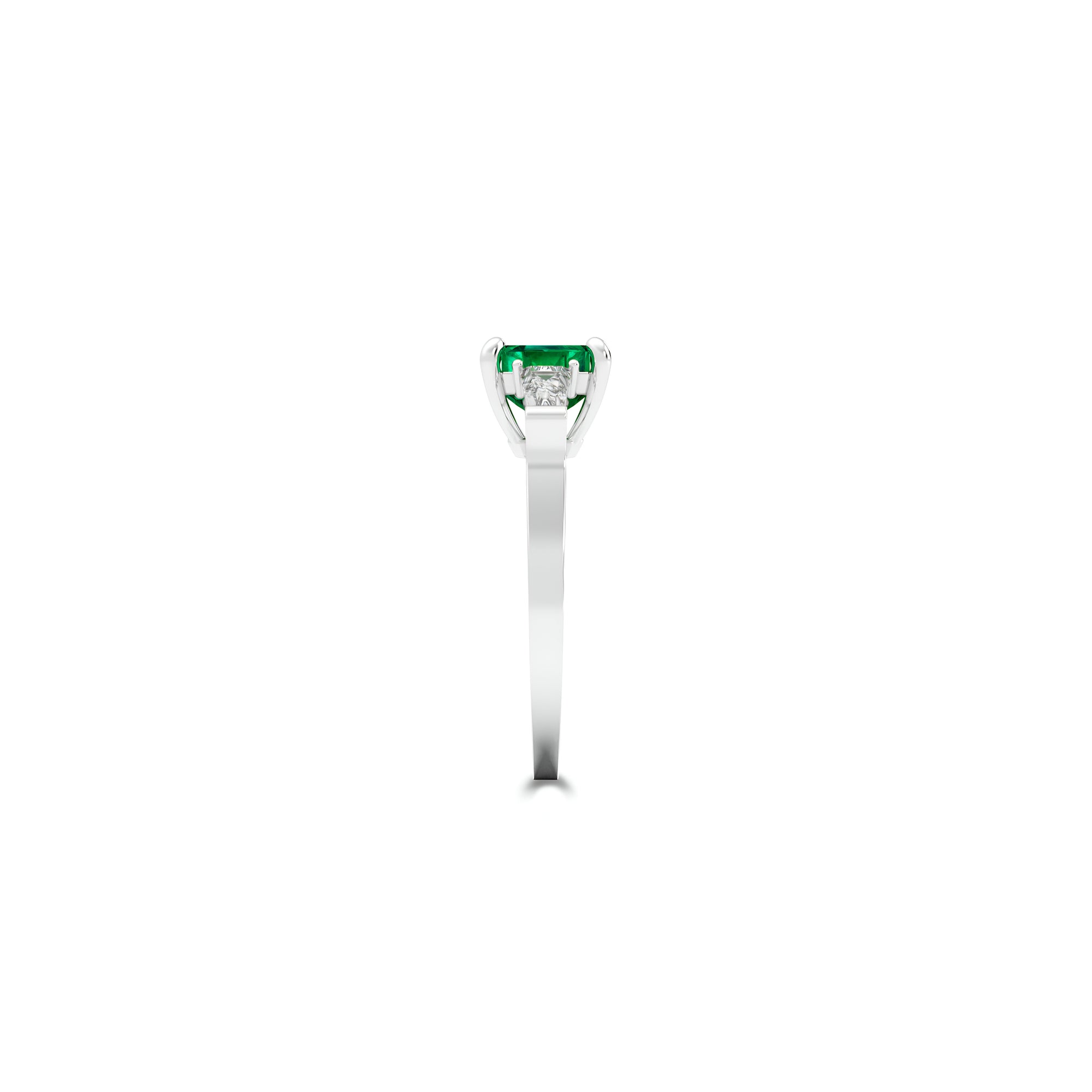 Promise Emerald Cut Emerald and Diamond Engagement Ring