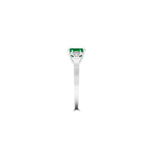 Promise Emerald Cut Emerald and Diamond Engagement Ring