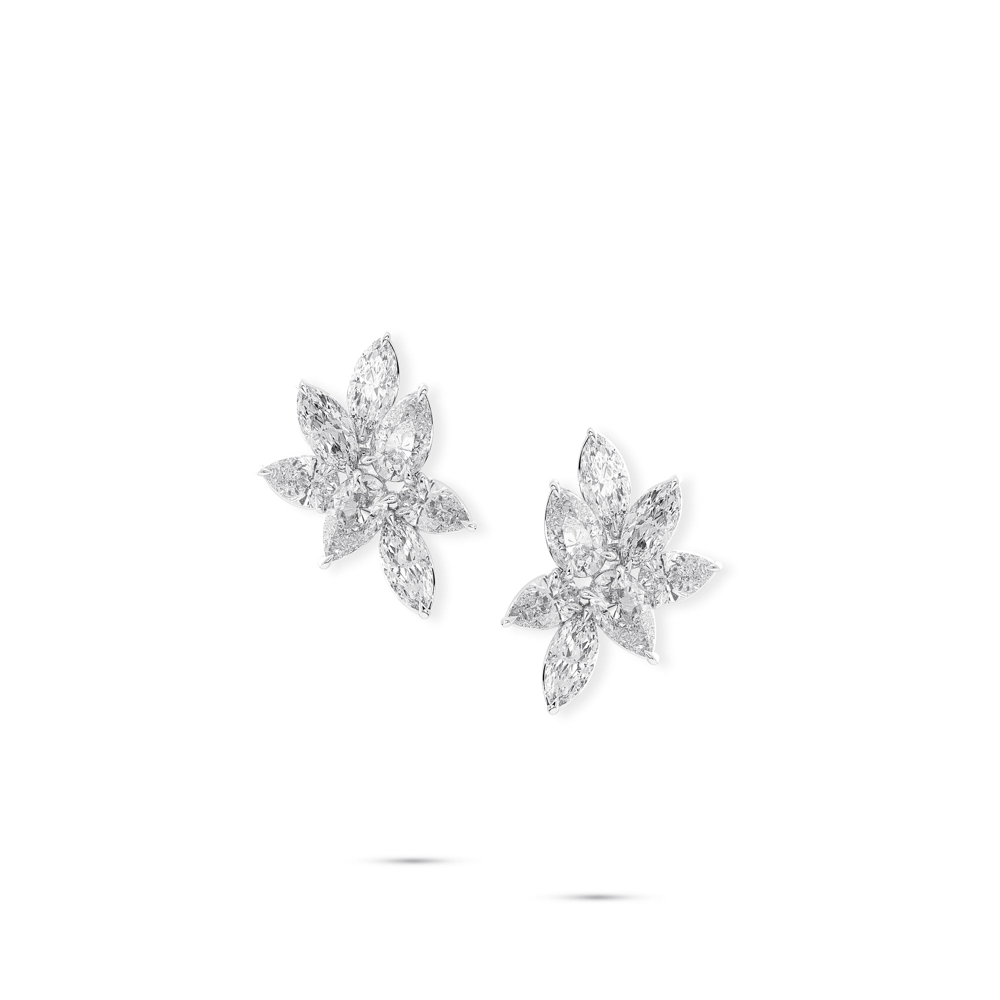 Pear Shape and Marquise Cut Diamond Earrings