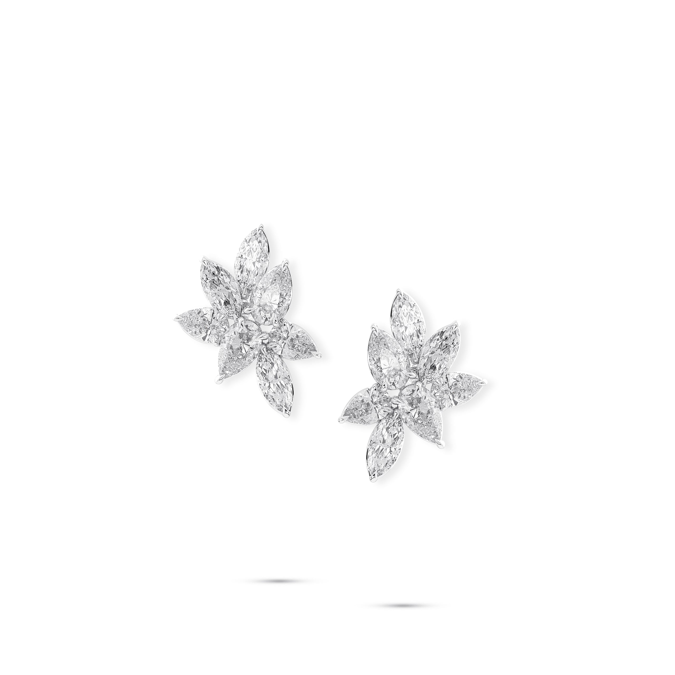 Pear Shape and Marquise Cut Diamond Earrings