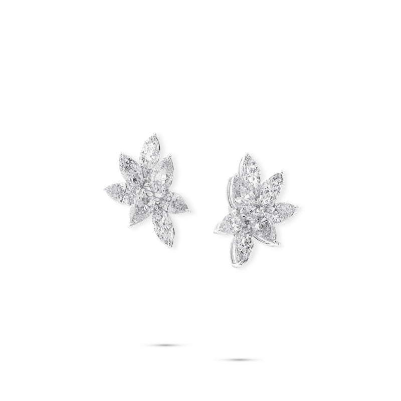 Pear Shape and Marquise Cut Diamond Earrings