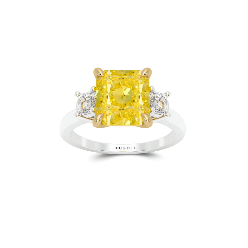 Promise Emerald Square Cut and Diamond  Engagement Ring