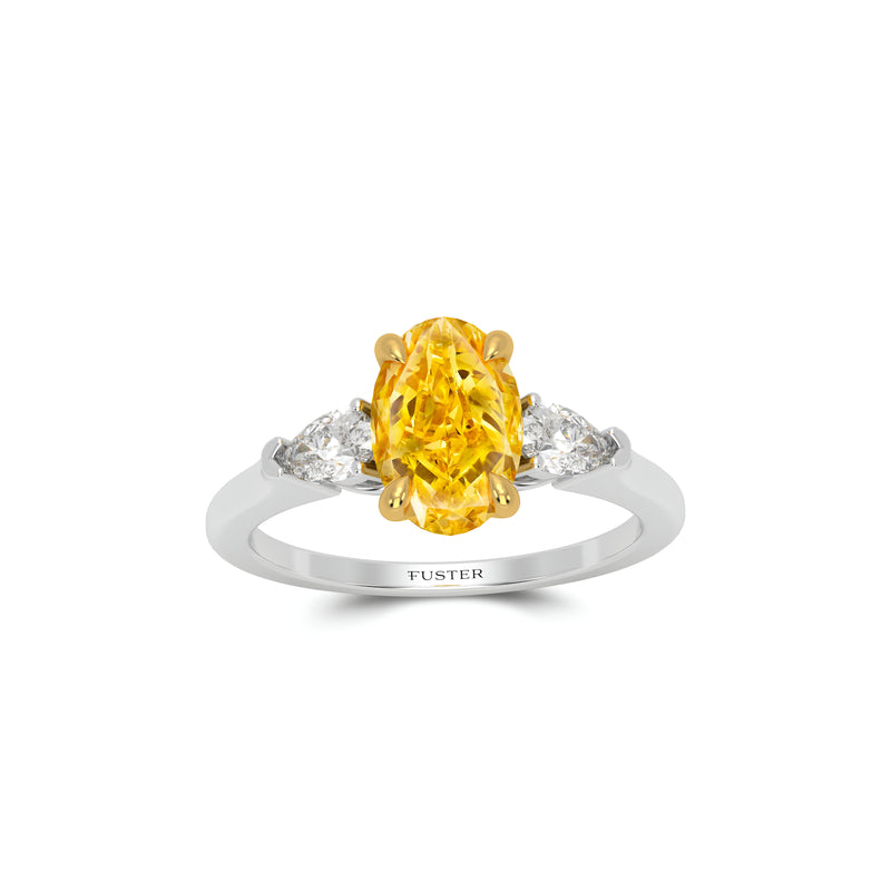 Promise Oval Yellow Diamond Engagement Ring