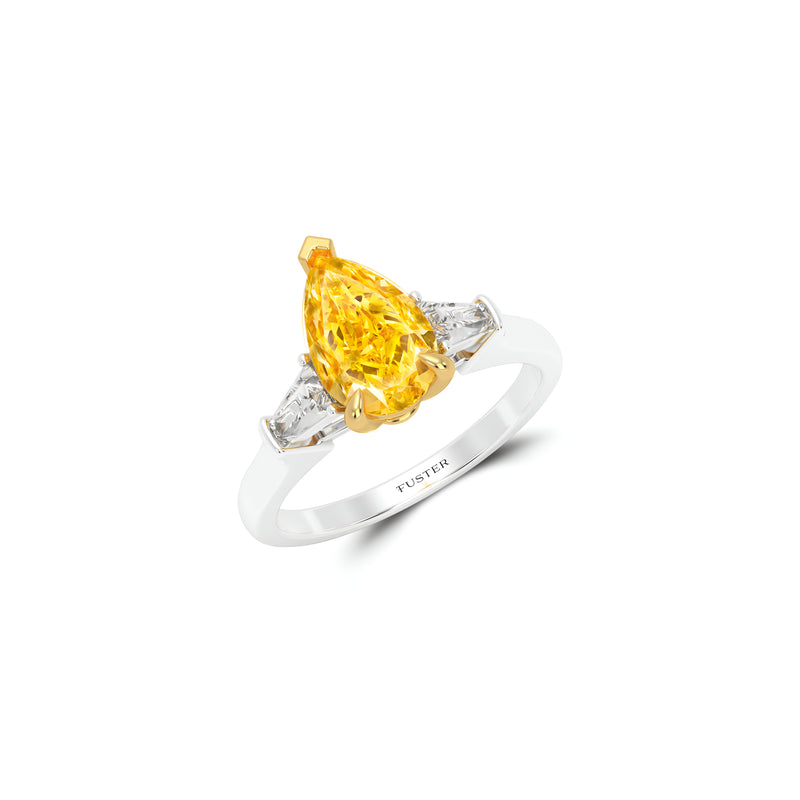 Promise Pear Shape Yellow Diamond Engagement Ring